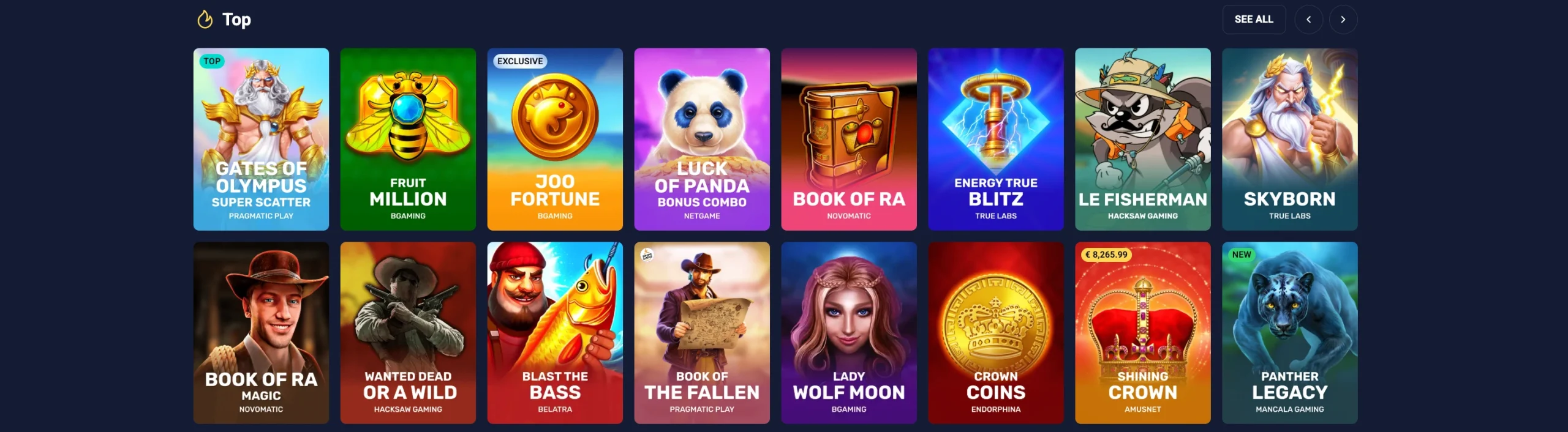 Joo Casino Slots und Game Lobby